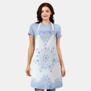 Ice Blue Snowflake Apron