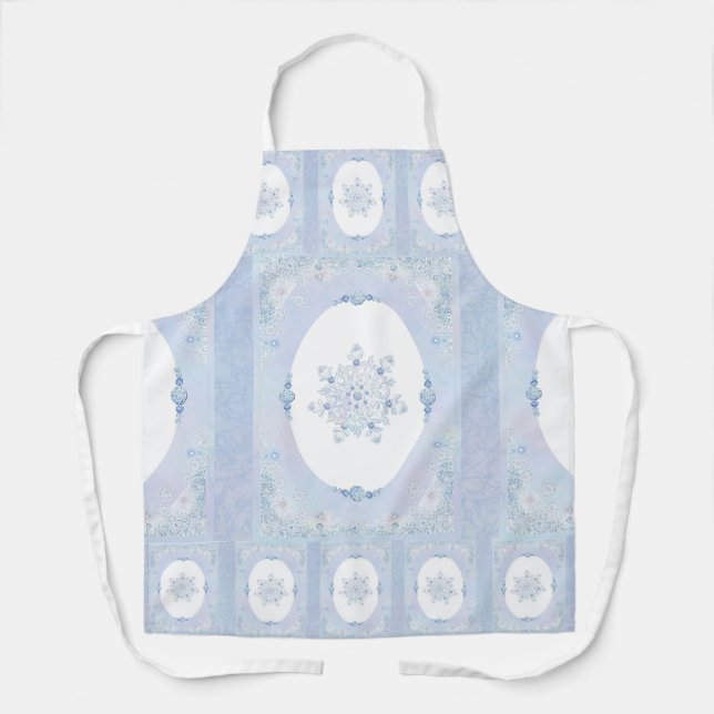 Ice Blue Snowflake Apron (Front)