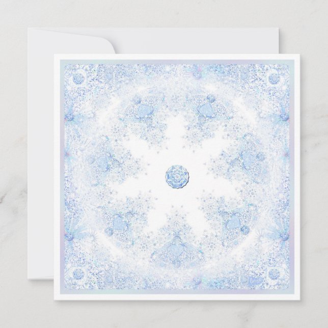 Ice Blue Snowflake Card (Front)