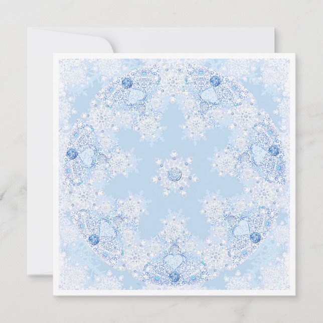 Ice Blue Snowflake Card (Front)