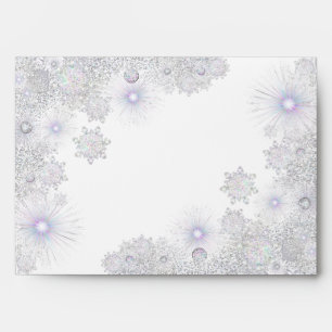 Ice blue snowflake envelope