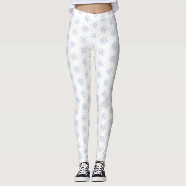 Ice blue snowflake leggings (Front)
