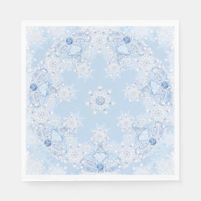 Ice blue snowflake napkin (Front)