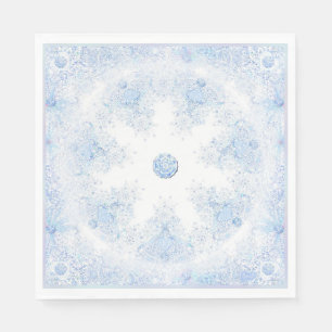 Ice blue snowflake napkin