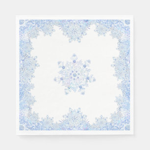 Ice blue snowflake napkin