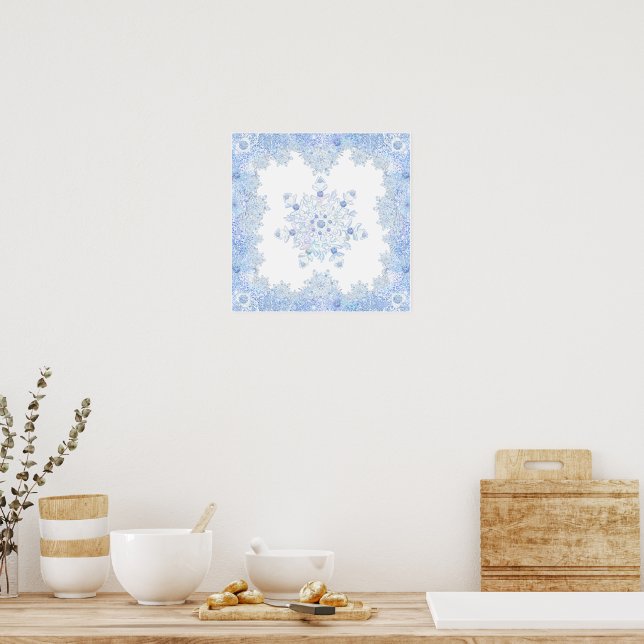 Ice blue snowflake poster (Kitchen)