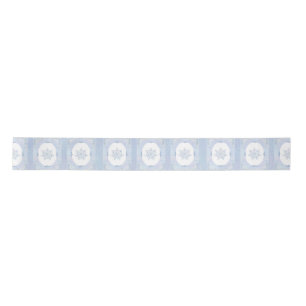 Ice blue snowflake satin ribbon