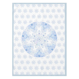 Ice blue snowflake tablecloth