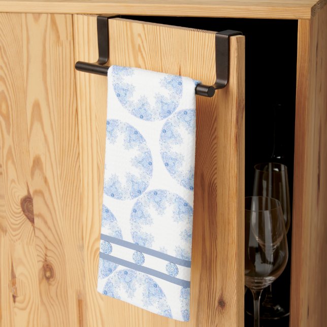 Ice blue snowflake tea towel (Thirds Fold)