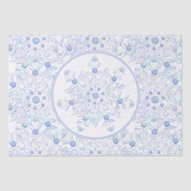 Ice blue snowflake tissue paper (Front)