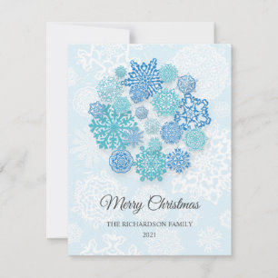 Ice blue snowflakes - editable card design