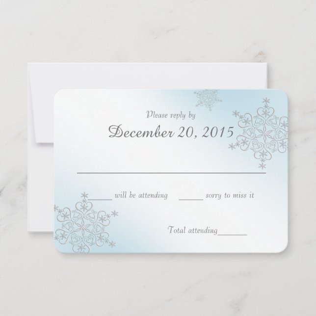 Ice Blue Snowflakes Response Card (Front)