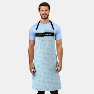 Ice Blue Snowflakes, Your name, Personalise Apron
