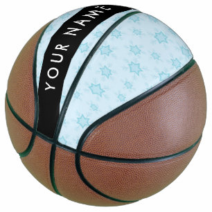 Ice Blue Snowflakes, Your name, Personalise Basketball