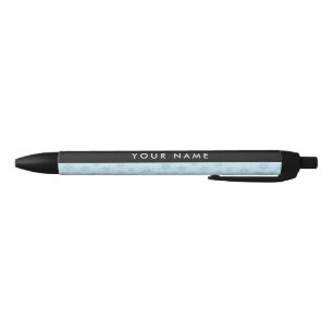 Ice Blue Snowflakes, Your name, Personalise Black Ink Pen