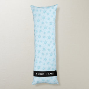 Ice Blue Snowflakes, Your name, Personalise Body Cushion