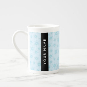 Ice Blue Snowflakes, Your name, Personalise Bone China Mug