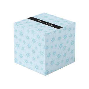 Ice Blue Snowflakes, Your name, Personalise Cube