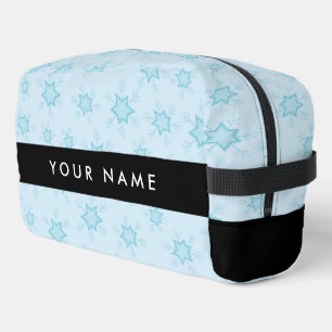 Ice Blue Snowflakes, Your name, Personalise Dopp Kit