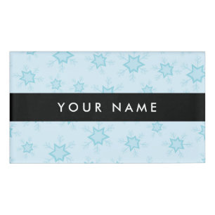 Ice Blue Snowflakes, Your name, Personalise Name Tag