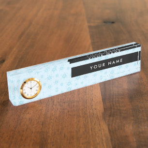 Ice Blue Snowflakes, Your name, Personalise Nameplate
