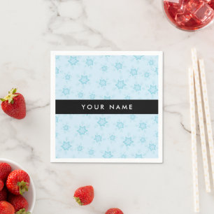 Ice Blue Snowflakes, Your name, Personalise Napkin