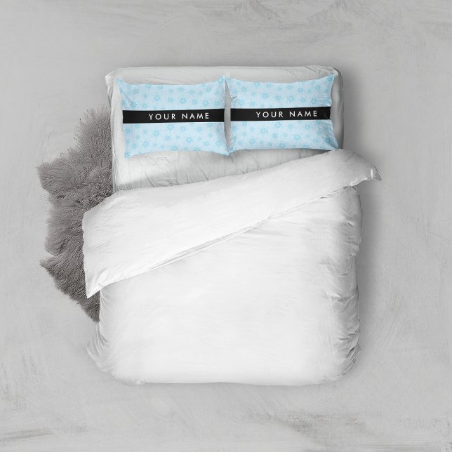 Ice Blue Snowflakes, Your name, Personalise Pillowcase (Creator Uploaded)