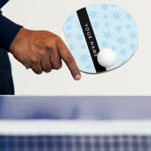 Ice Blue Snowflakes, Your name, Personalise Ping Pong Paddle