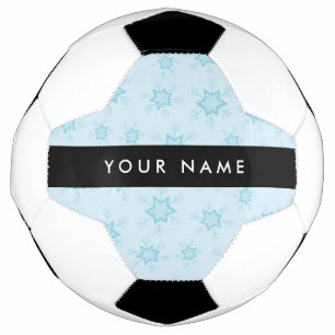 Ice Blue Snowflakes, Your name, Personalise Soccer Ball