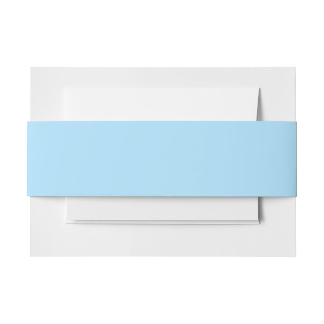 Ice Blue Solid Colour | Classic | Elegant Invitation Belly Band (Front Example)