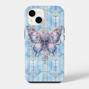 Ice Blue Steampunk Butterfly iPhone 14 Case