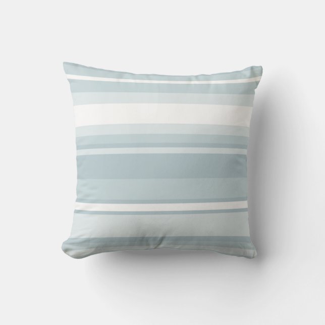 Ice blue stripes cushion (Front)
