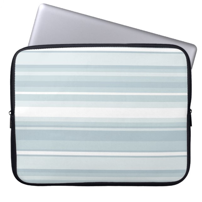 Ice blue stripes laptop sleeve (Front)