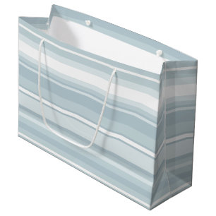 Ice blue stripes large gift bag