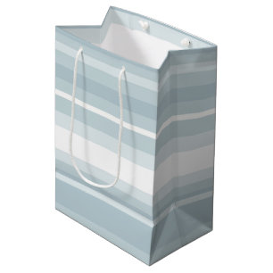 Ice blue stripes medium gift bag
