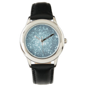 Ice Blue Teal Star Watch