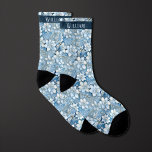 Ice blue, White and Gold Floral Socks<br><div class="desc">Achieve a modern and elegant look with our Ice Blue,  White and Gold Floral Socks. The combination of ice blue,  white,  and gold creates a stylish and luxurious appearance. Don't miss the opportunity to pair it with our matching neck tie for a complete ensemble.</div>