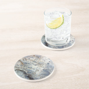 Ice blue white marble stone finish coaster