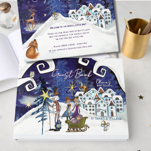 Ice Blue Winter Magic Baby Shower Guest Book