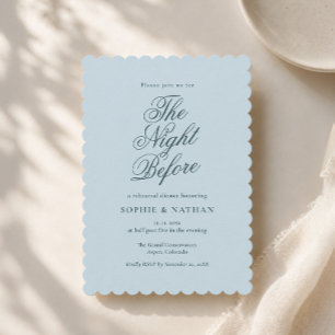 Ice Blue Winter Rehearsal Dinner Invitation