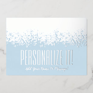 Ice Blue With Silver Foil Glitzy Border Card