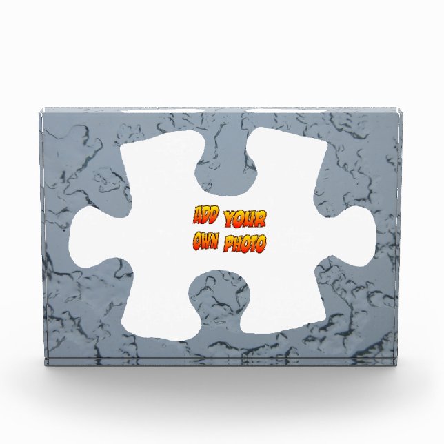Ice Border Puzzle Piece Cust. Photo Block (Front)