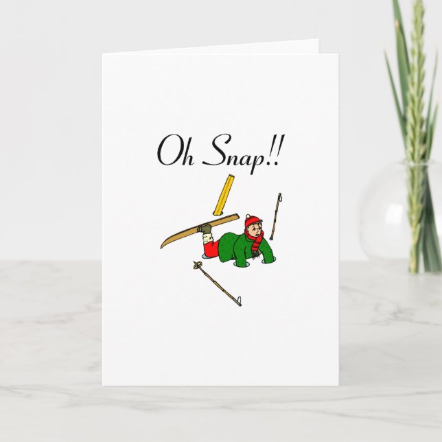Ice Break Skiier Holiday Card (Front)