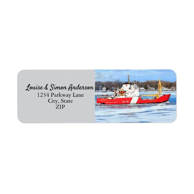 Ice Breaker Griffon Canadian Coast Freighter Return Address Label (Front)