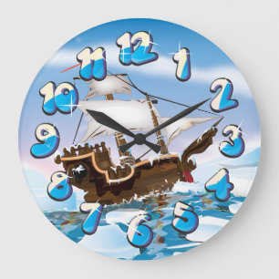 Ice Breaker Ship Large Clock