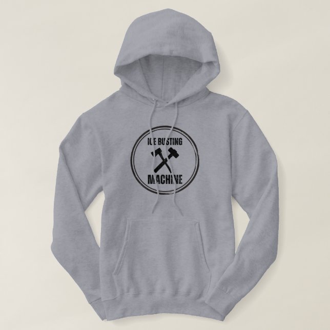 Ice Busting Machine Fishing Hoodie (Design Front)