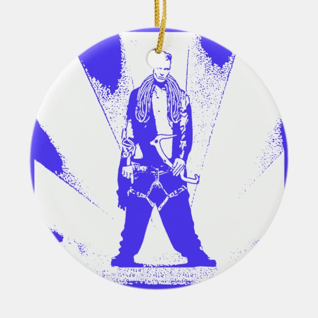 Ice Climb Baby Ceramic Ornament (Front)