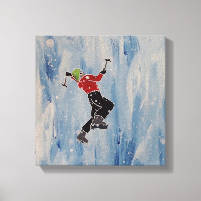 Ice climber canvas print (Front)