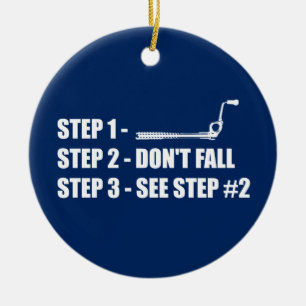 Ice Climbing - Don't Fall Ceramic Ornament