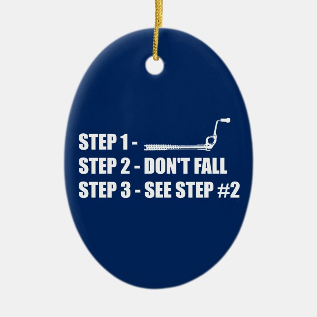 Ice Climbing - Don't Fall Ceramic Ornament (Front)